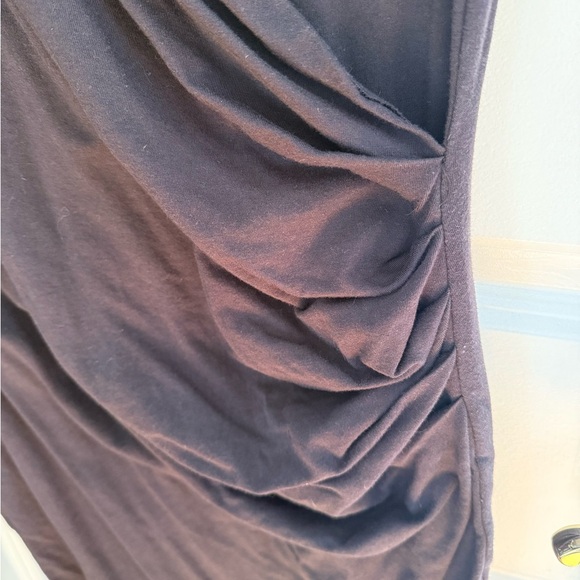 Ro & De Black Drape Front Ruched Bodycon Mini Dress | Size Small - Picture 3 of 4